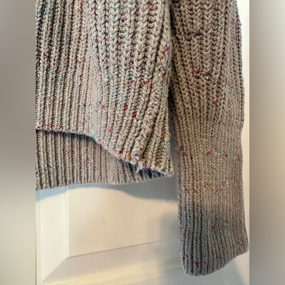 Free People Leon Tunic Cowl Neck Sweater Silver Gleam Combo - Picture 6 of 15